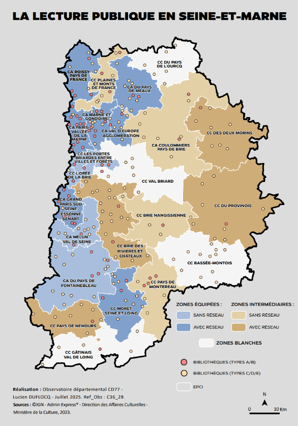 carte des bibliothèques de Seine et Marne